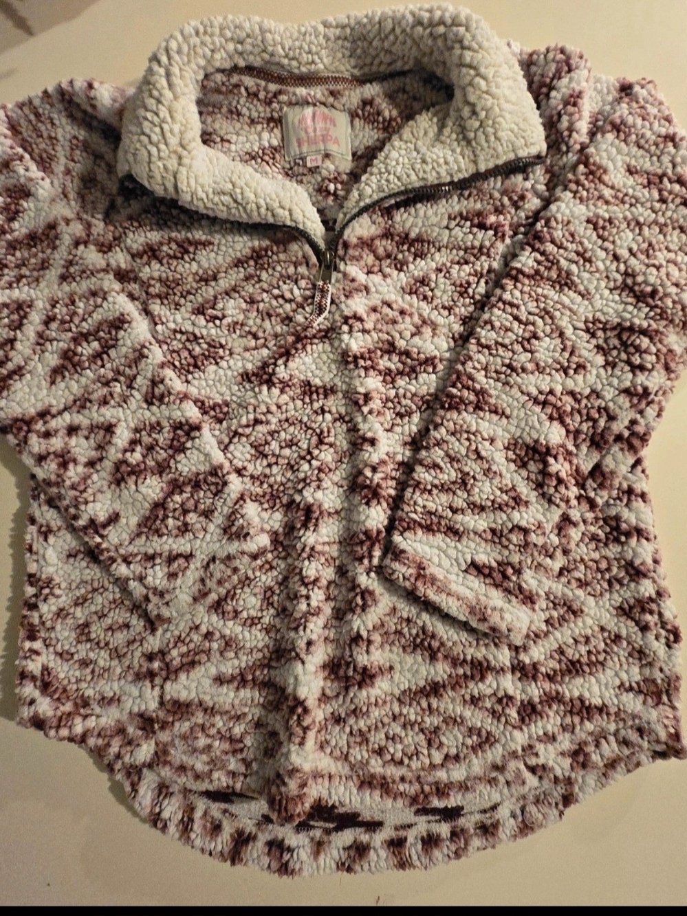 Cozy Sherpa Quarter-Zip Pullover Jacket